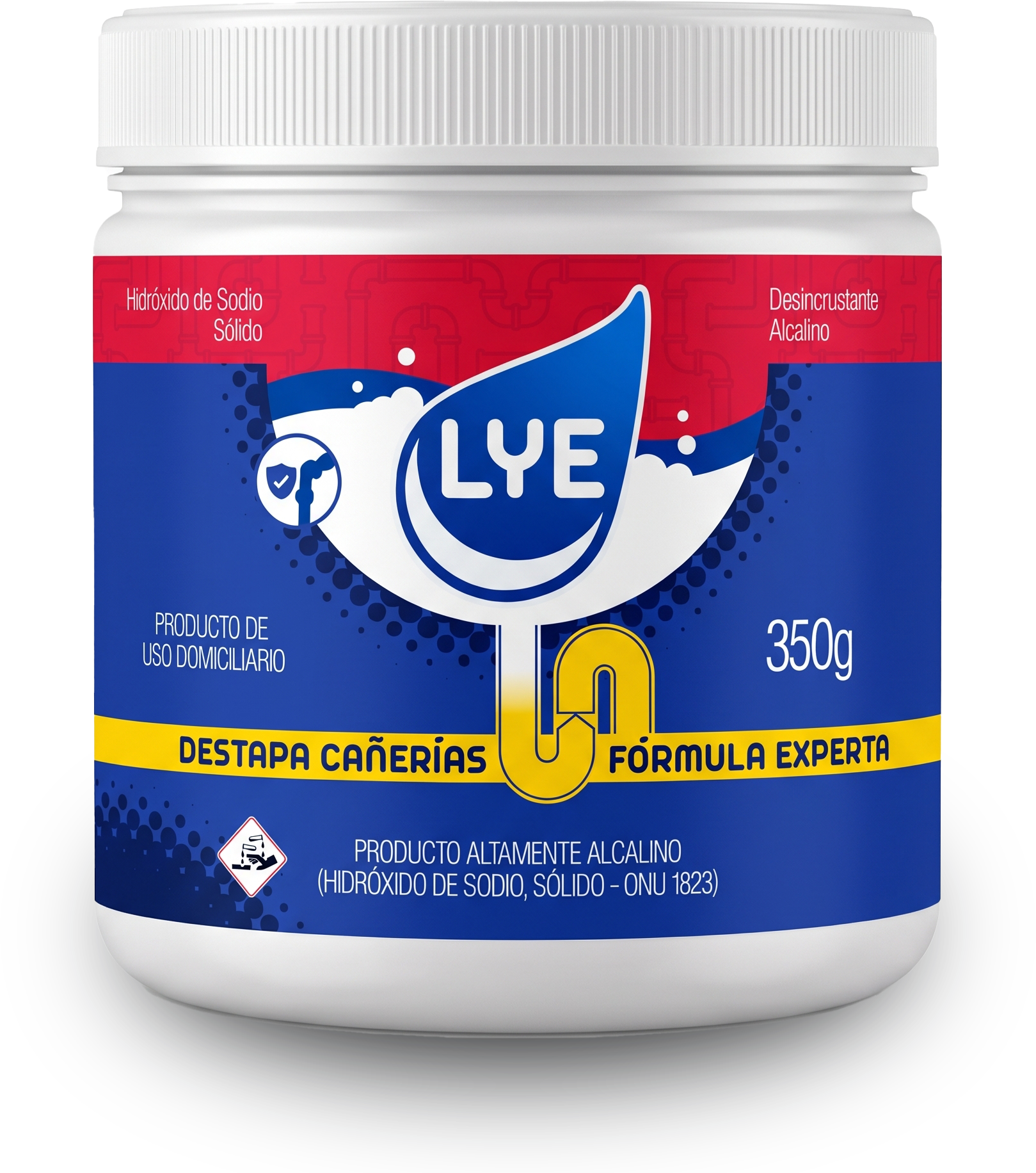 Pote blanco de Lye Clean, 350 g